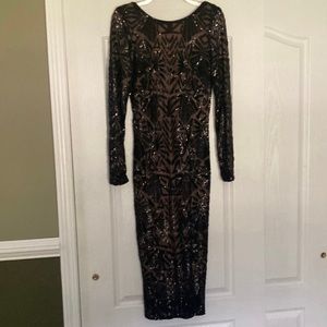 Dress the population evening cocktail black dress size Large